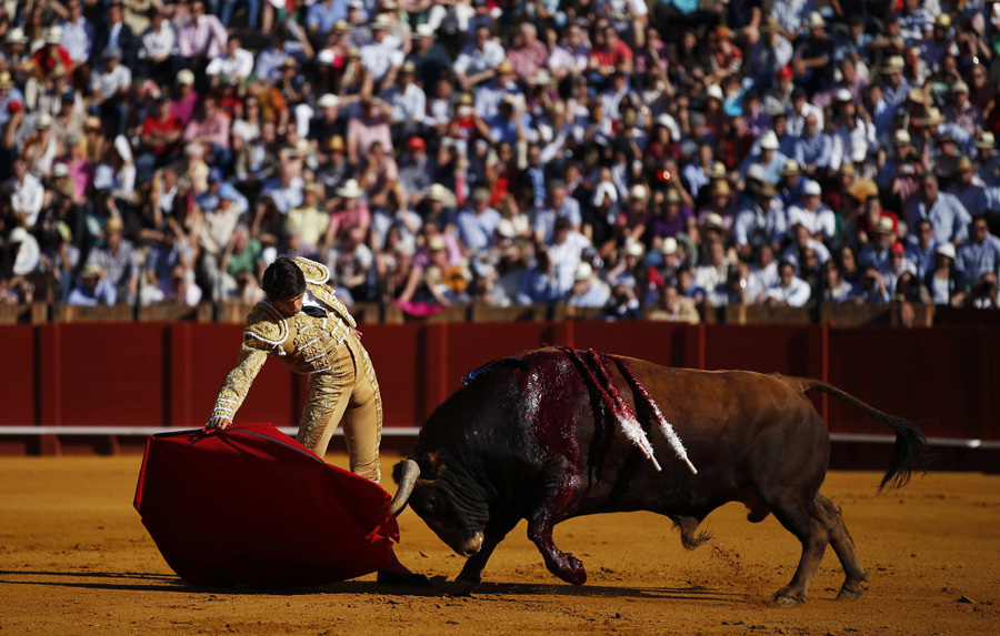 Matadors perform in southern Spain