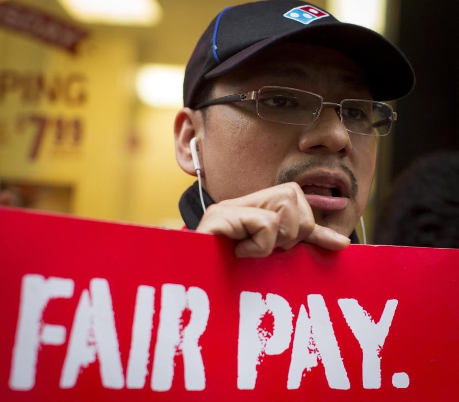 Fast-food workers strike for higher pay