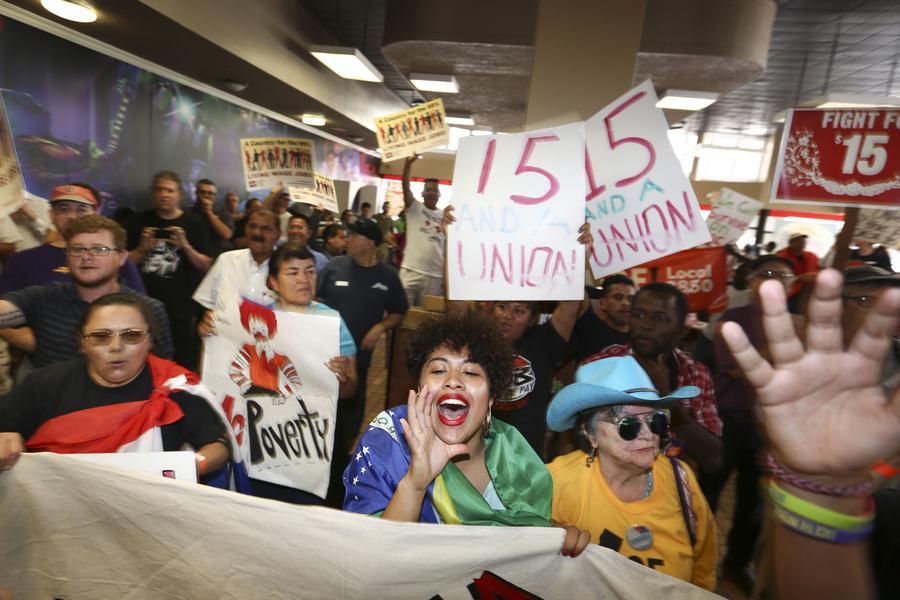 Fast-food workers strike for higher pay