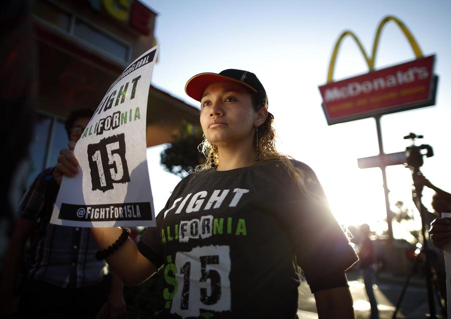 Fast-food workers strike for higher pay