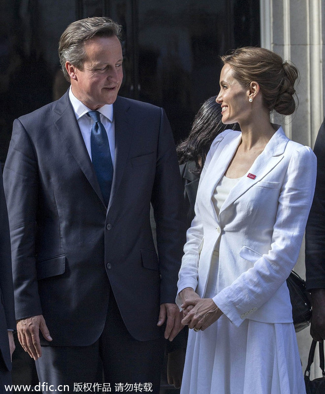 David Cameron and Angelina Jolie meet at Downing Street