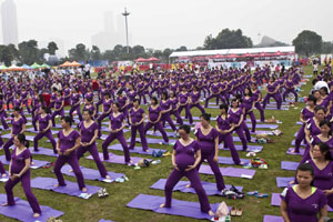 Yogis shine in Times Square