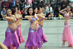 Yogis shine in Times Square