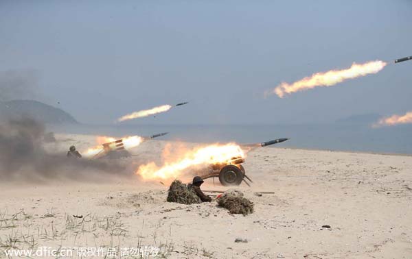 DPRK fires shells into eastern waters