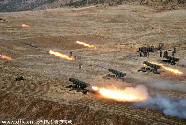 DPRK fires shells into eastern waters