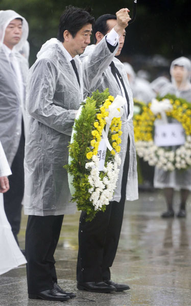 Hiroshima residents protest against Abe