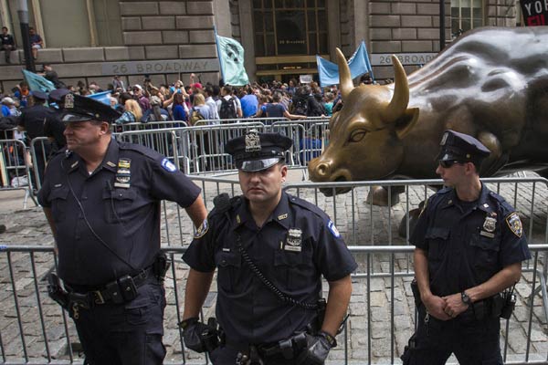 Climate protesters arrested in march on Wall Street