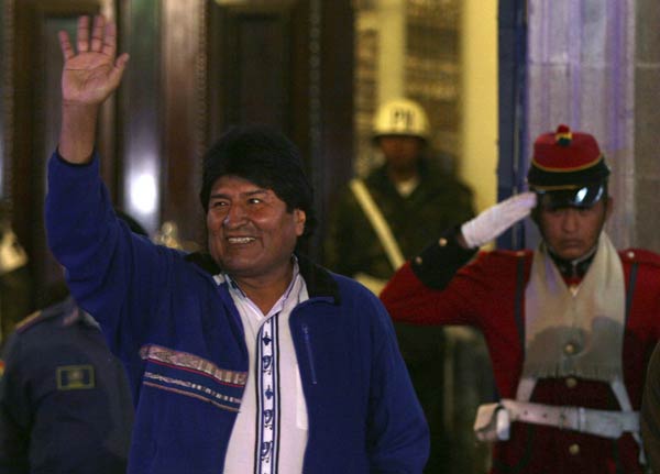 Bolivia's President Morales declares victory in election