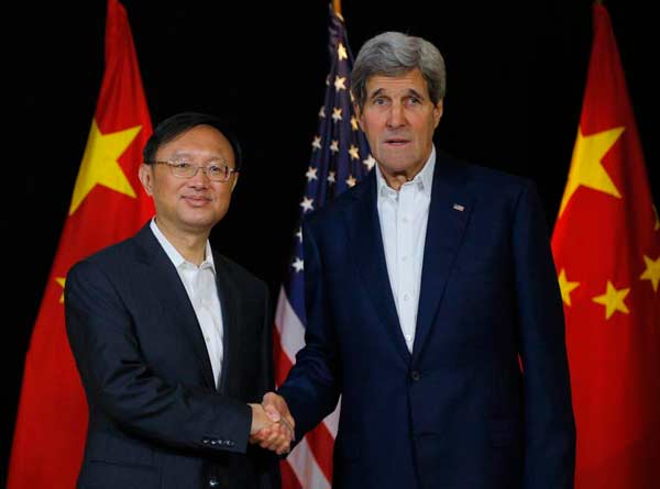 Yang, Kerry meet in Boston ahead of APEC