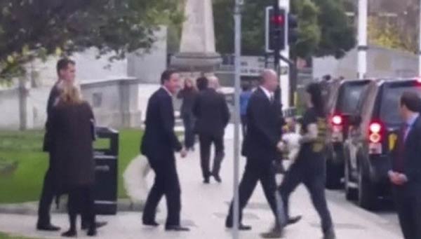 Cameron is confronted in London