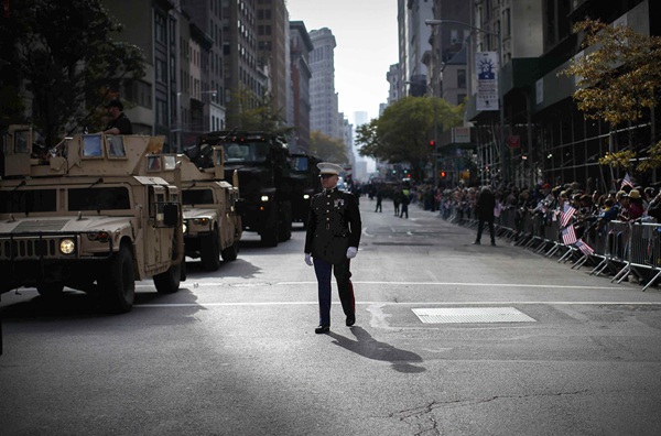 Veterans day parade in the US