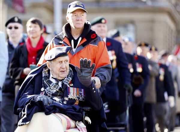 Veterans day parade in the US