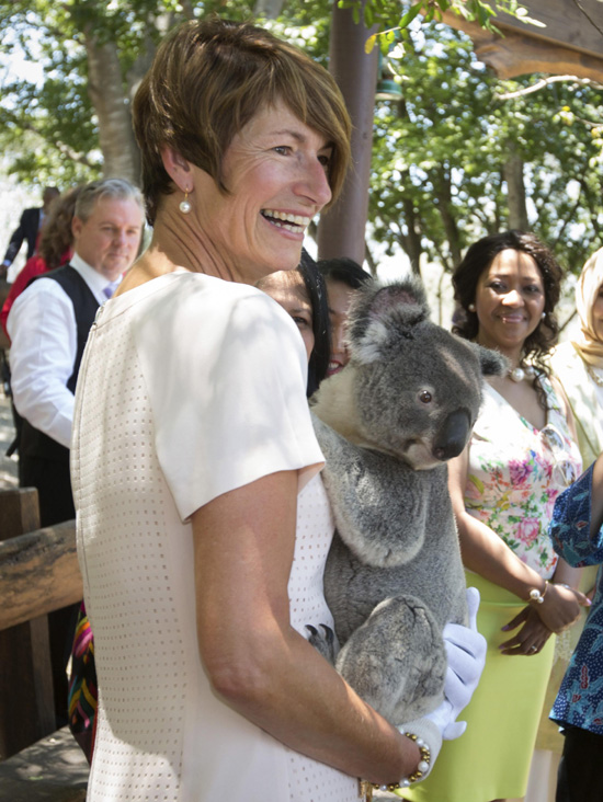 First ladies cuddle up to koalas