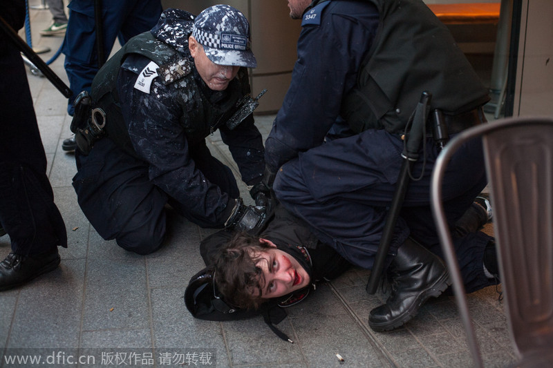 Protest against university tuition turns violent in London