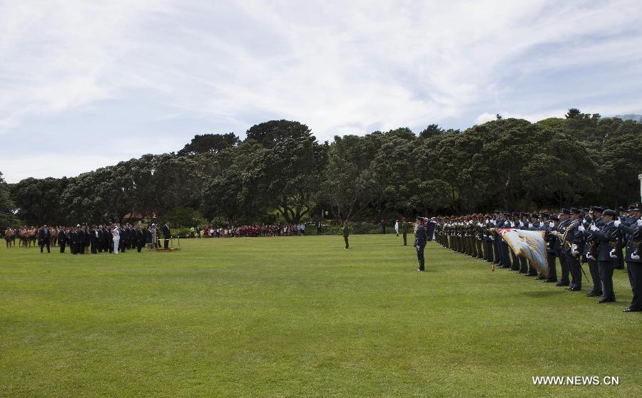 President Xi attends welcoming ceremony in Wellington, New Zealand