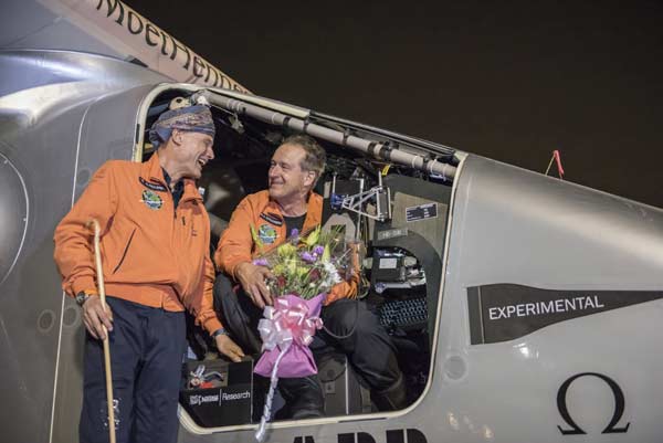 Solar impulse flyer makes first stop in Oman