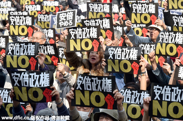 Over 10,000 take to streets in Tokyo to say No to PM Abe