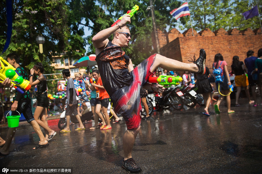 Traditional Thai New Year starts with a splash