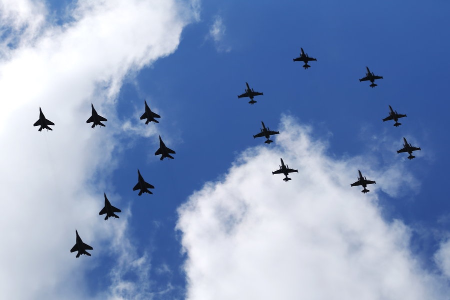 Parade rehearsal held for Victory over Fascism in Russia