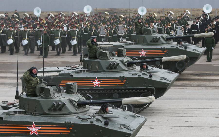 Parade rehearsal held for Victory over Fascism in Russia