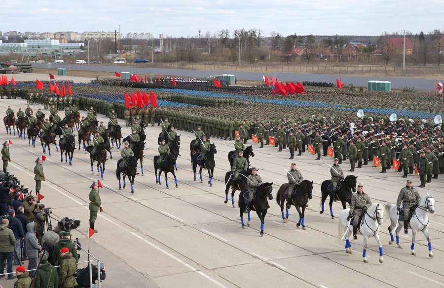 Parade rehearsal held for Victory over Fascism in Russia