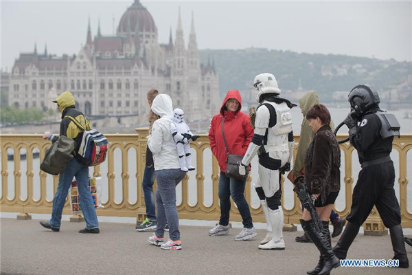 Fans dressed up to celebrate 'Star Wars Day' in Budapest