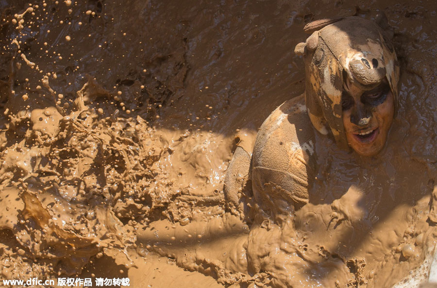 Fun and games in Russia's Mud Race