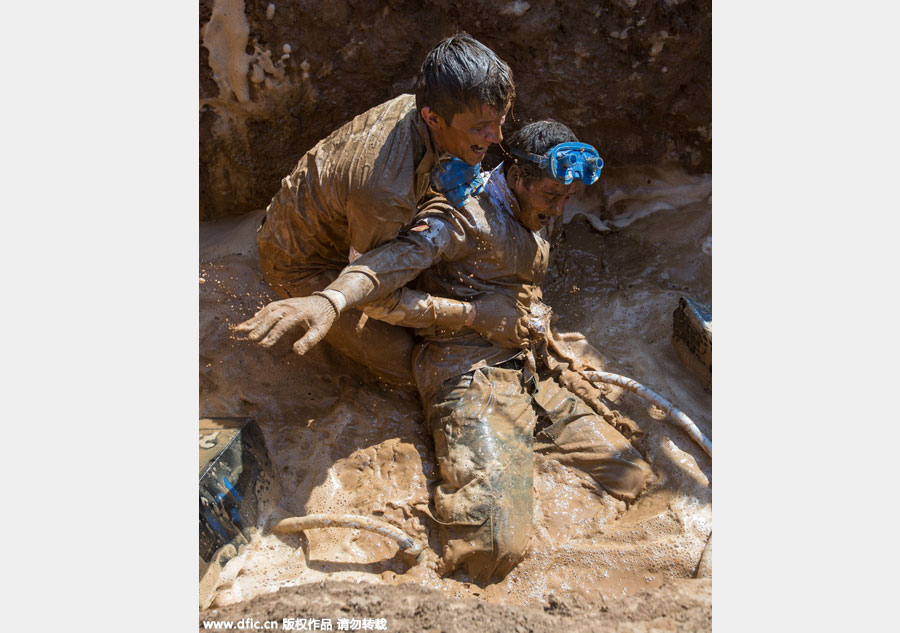 Fun and games in Russia's Mud Race