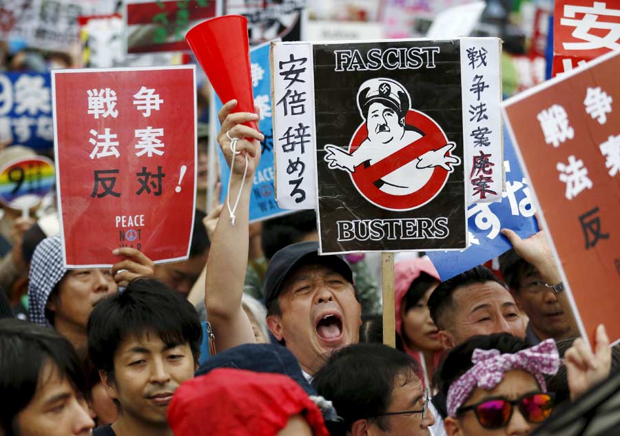 Mothers, students join Japan's protests over security bills