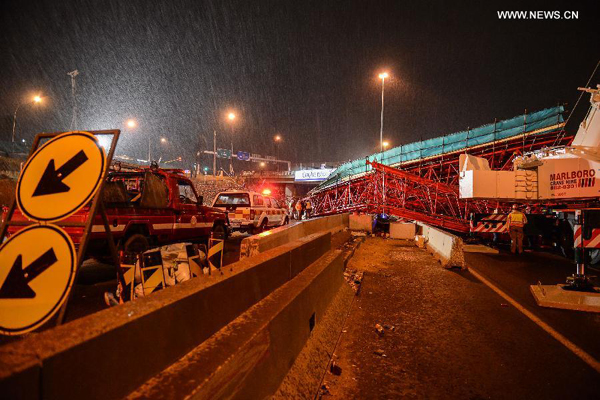 2 killed as bridge under construction collapsed in S. Africa