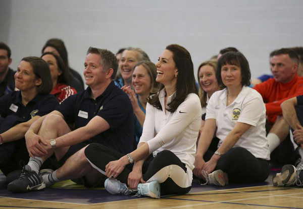 UK's Duchess Kate takes part in tennis workshop in Scotland