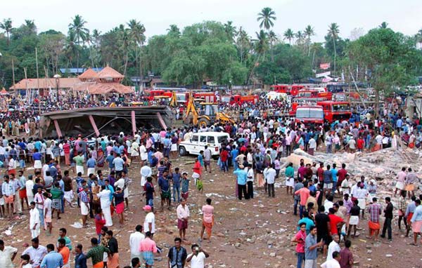 Five detained as death toll in India's temple fire rises to 112