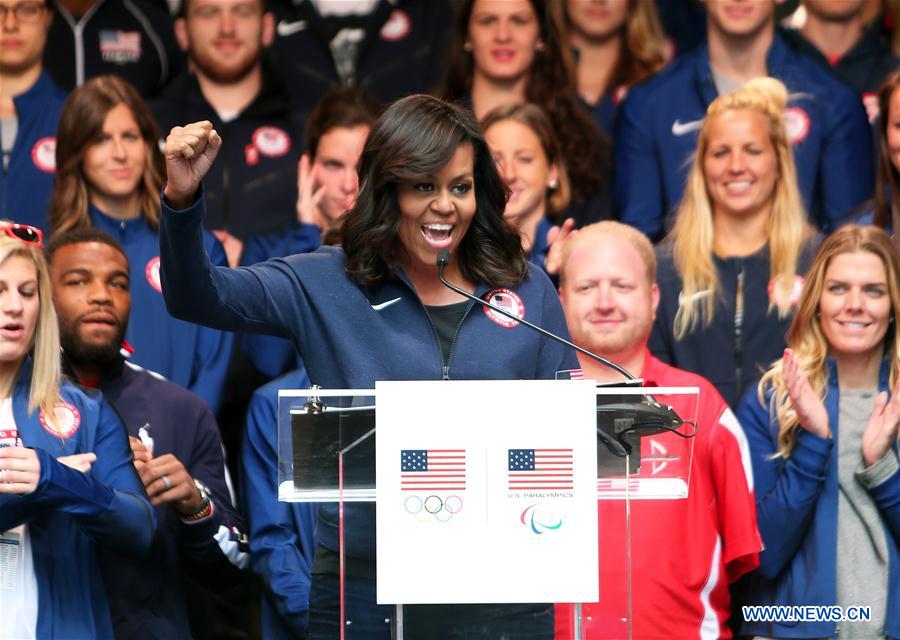 Michelle Obama kicks off 100-day countdown to Rio Olympics with US Olympians