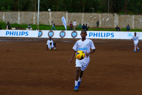 Solar power lights Nairobi soccer match