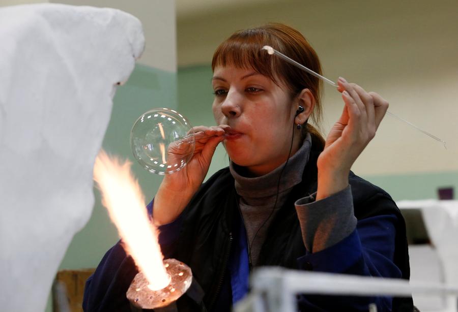 Russian toy factory prepares for Christmas and New Year decorations