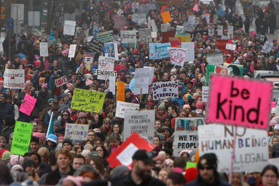 Over 1 million join anti-Trump women's marches worldwide