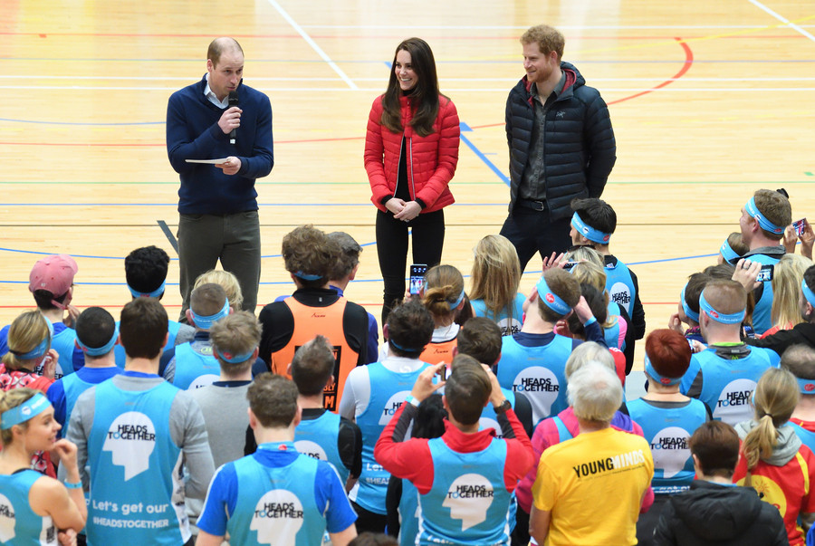 William, Kate and Harry compete in relay race for charity