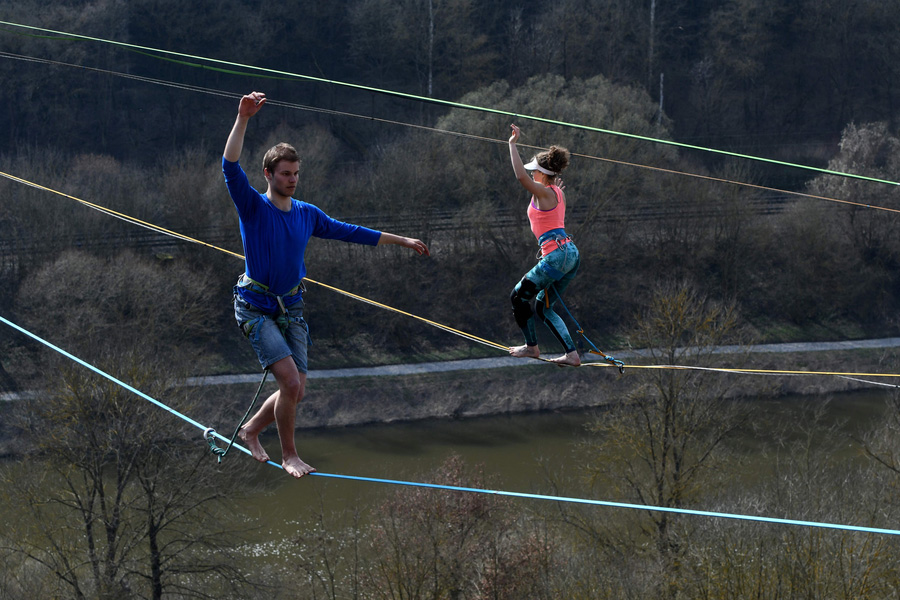 Slackline festival held in the Czech Republic