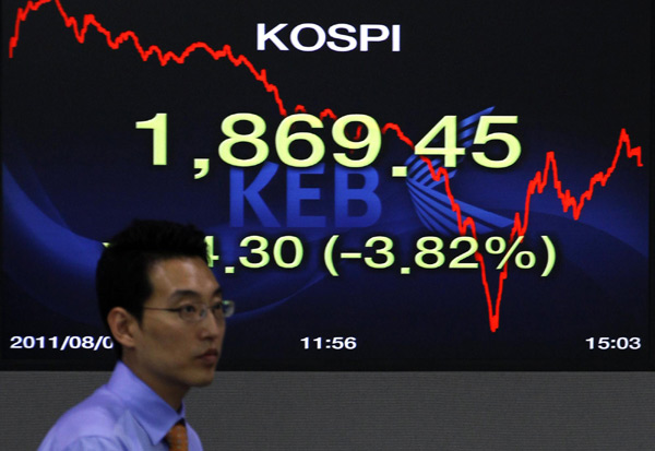 Asian stock markets sink after US credit downgrade