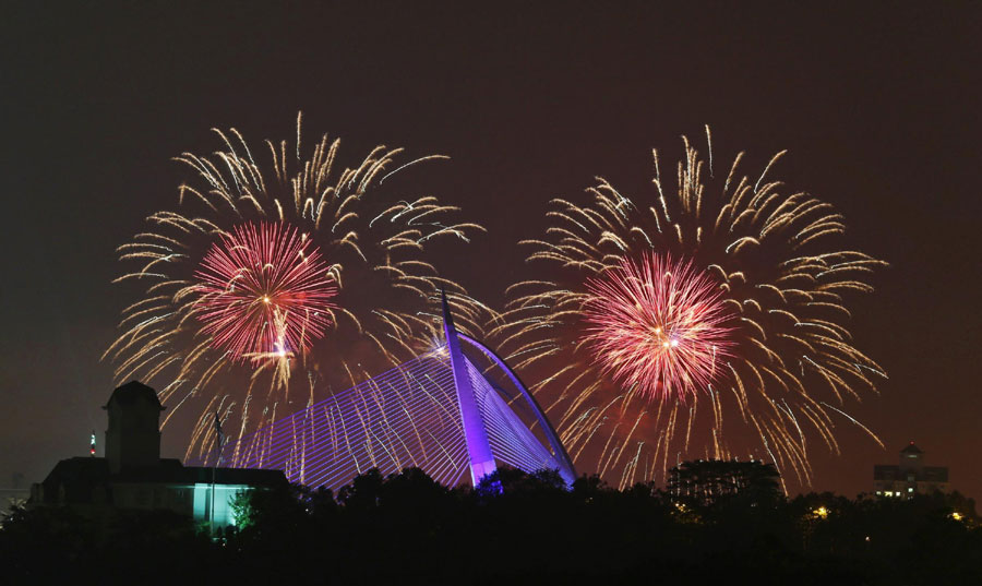 National Day fireworks around the world