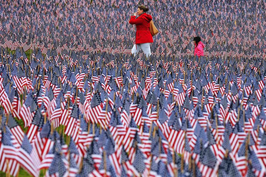 37,000 US flags planted in Boston Common for Memorial Day