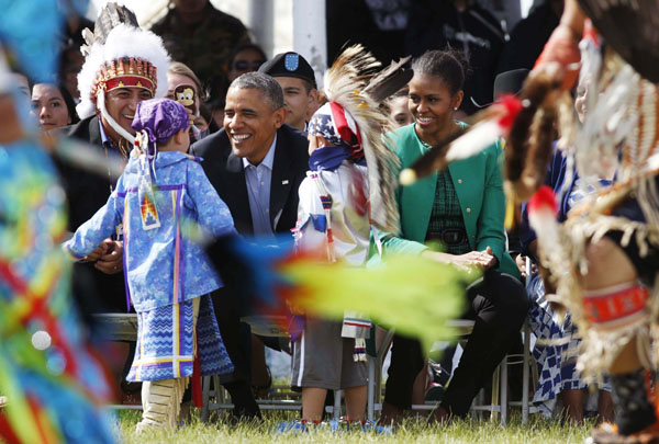 Obama visits native American reservation