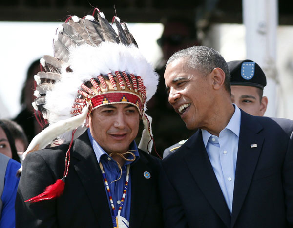 Obama visits native American reservation