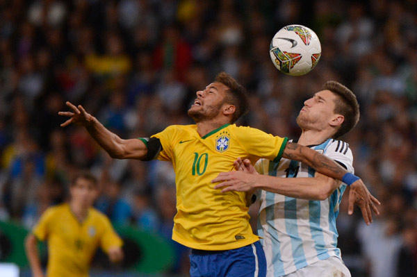 Argentina, Brazil soccer teams dazzle Beijing