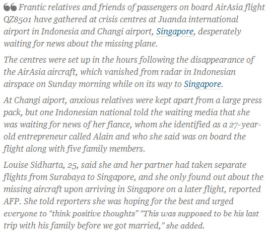 <BR>Flight from Indonesia to Singapore goes missing