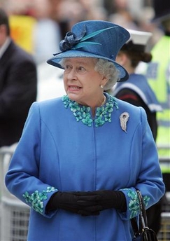 Queen Elizabeth arrives at the British Broadcasting Corporation (BBC) building in central London April 20, 2006.
