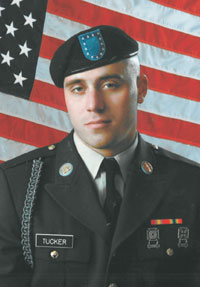U.S. Army pfc Thomas Lowell Tucker, 25, is photographed in this undated Oregon Army National Guard photograph. Iraqi Defense Ministry official Major General Abdul Aziz Mohammed told Reuters June 20, 2006 that a joint U.S.-Iraqi force found the bodies of Privates Tucker, and Kristian Menchaca, 23, near an electricity plant in Yusufiya. 
