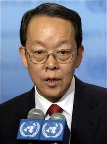Wang Guangya, China's Ambassador to the United Nations has appealed for restraint in the crisis over North Korea's nuclear weapons, calling six-nation talks the 
