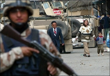 An Iraqi soldier patrols Baghdad. General David Petraeus -- the new US commander in Iraq -- has said that the reinforcements pouring into Baghdad will stay 