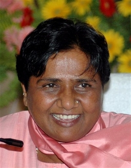 Bahujan Samaj Party (BSP) leader Mayawati addresses a press conference after her party's victory in the Uttar Pradesh state elections, in Lucknow, India, Friday, May 11, 2007. 